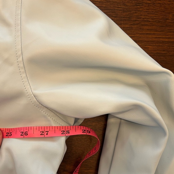 ASOS Sky Blue Leather Jacket with Plush Fur - Picture 10 of 10